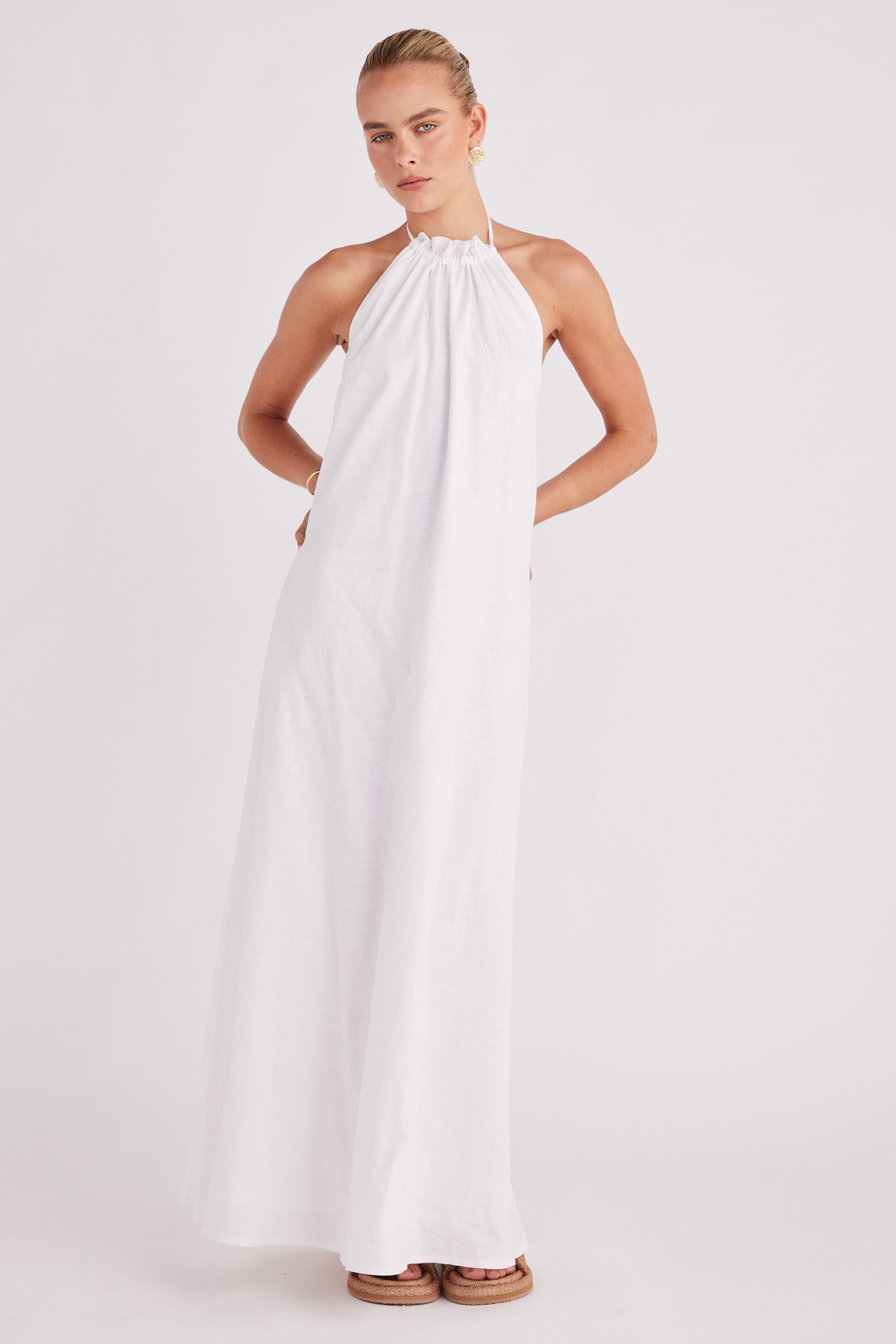 Alysse Halter Maxi Dress - White