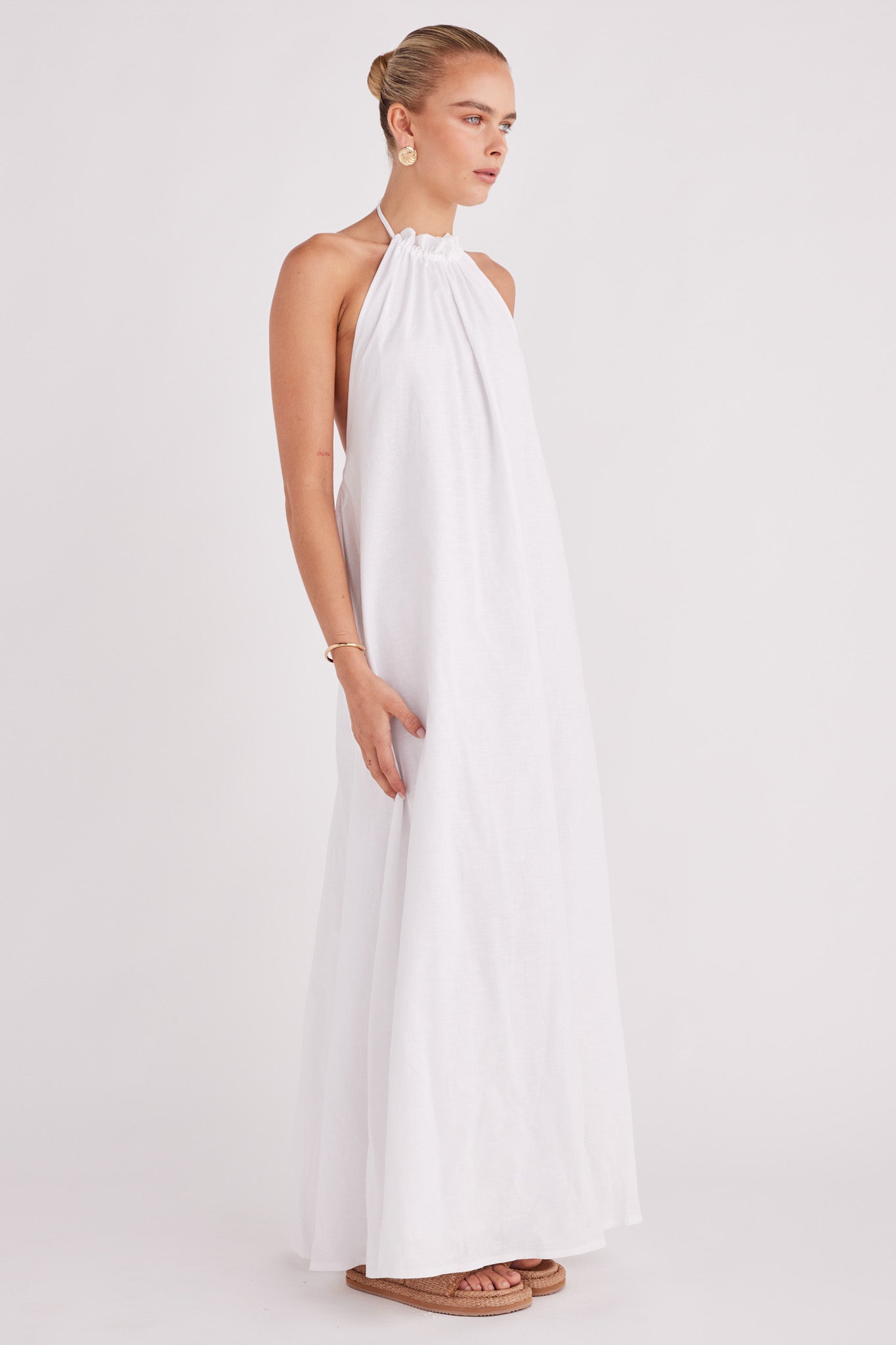 Alysse Halter Maxi Dress - White