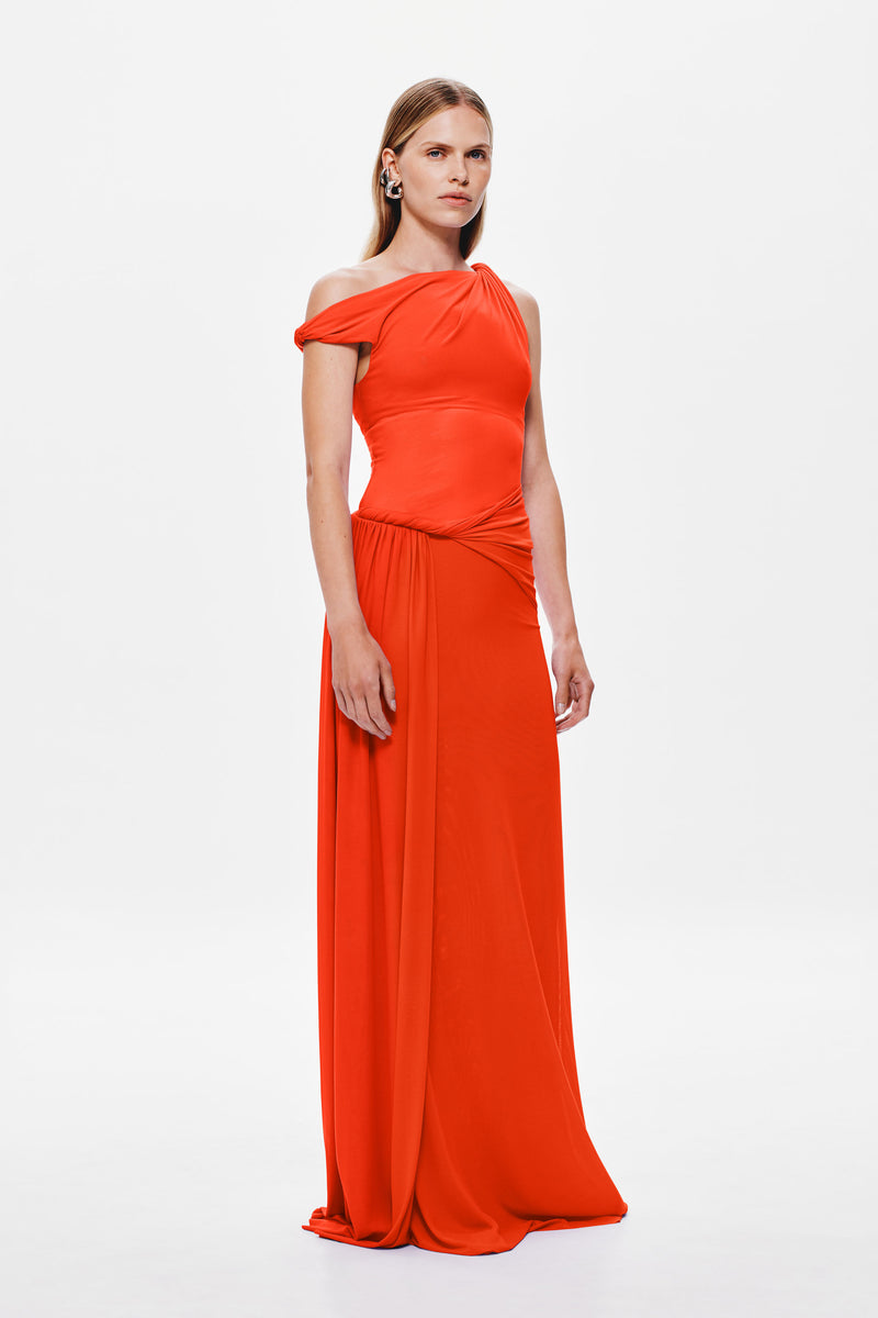 Sisal Mesh Maxi Dress -Chilli