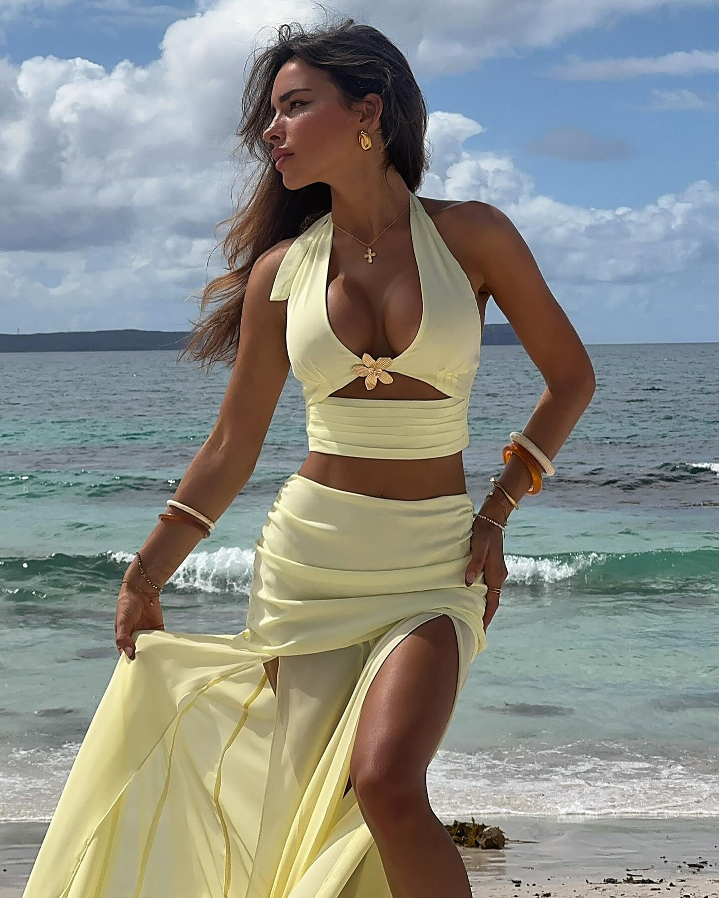 Valletta Maxi Skirt - Lemon