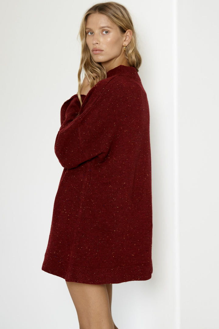 Bea Jumper - Burgundy Speckle