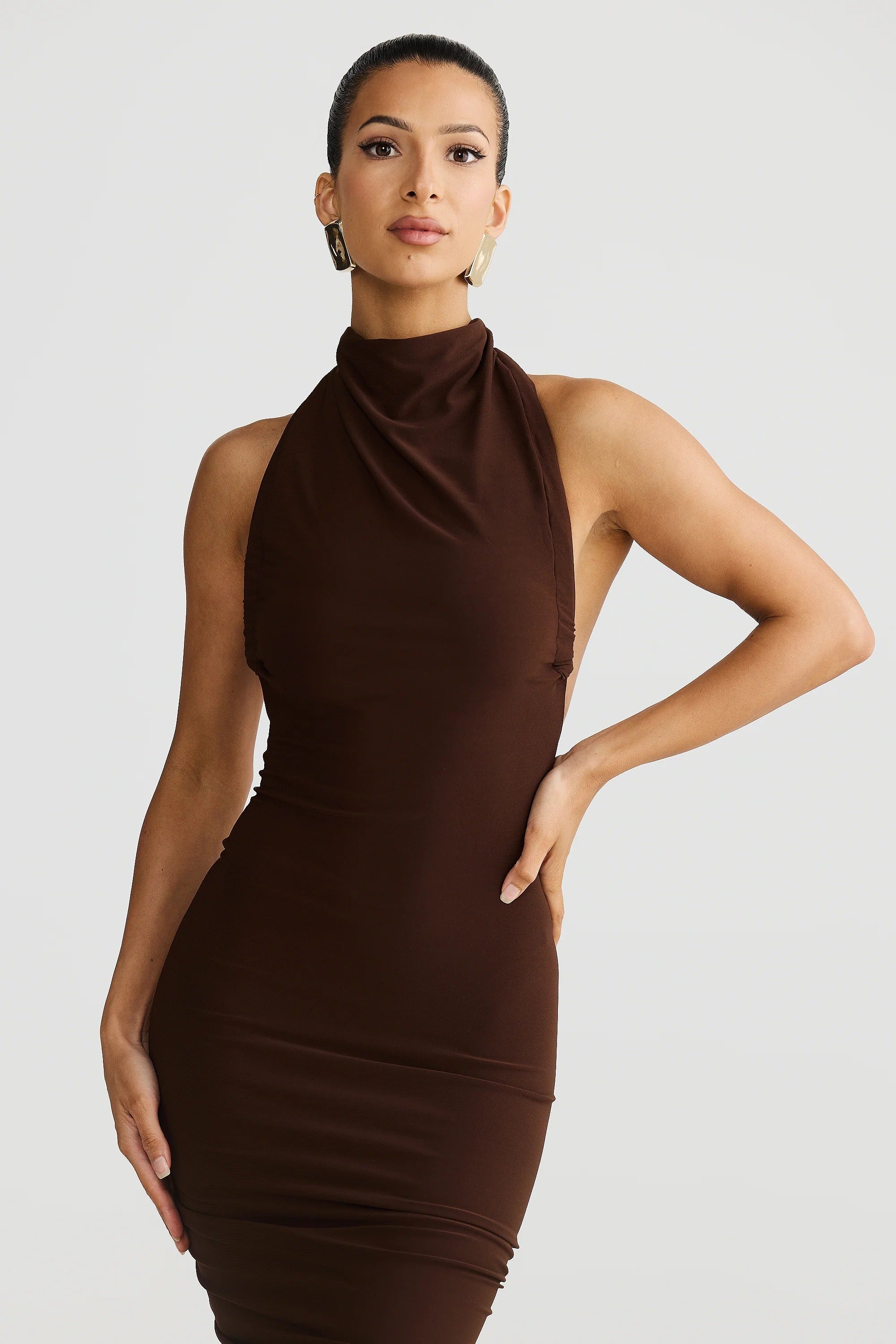 Chloe Dress - Espresso Brown