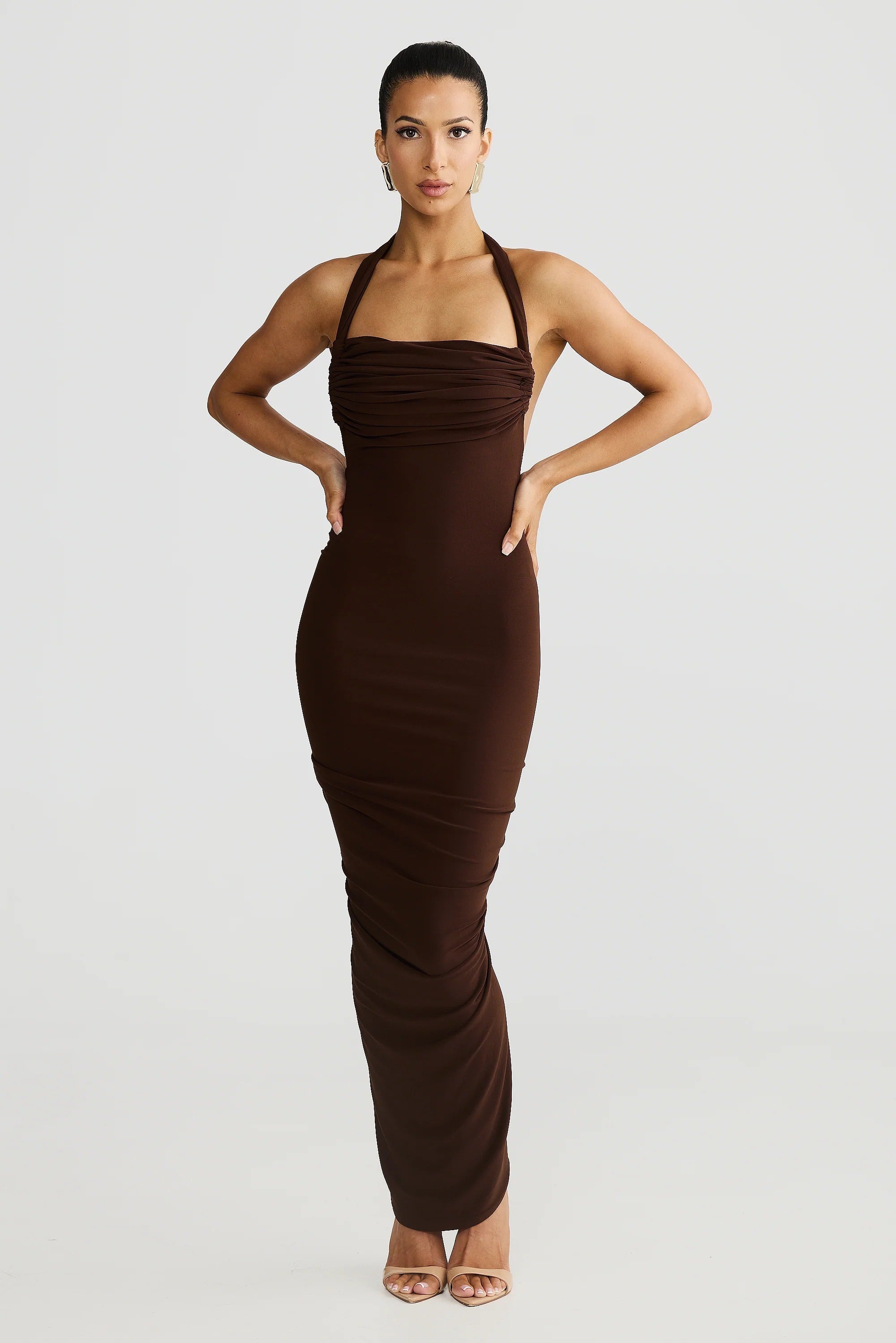 Chloe Dress - Espresso Brown