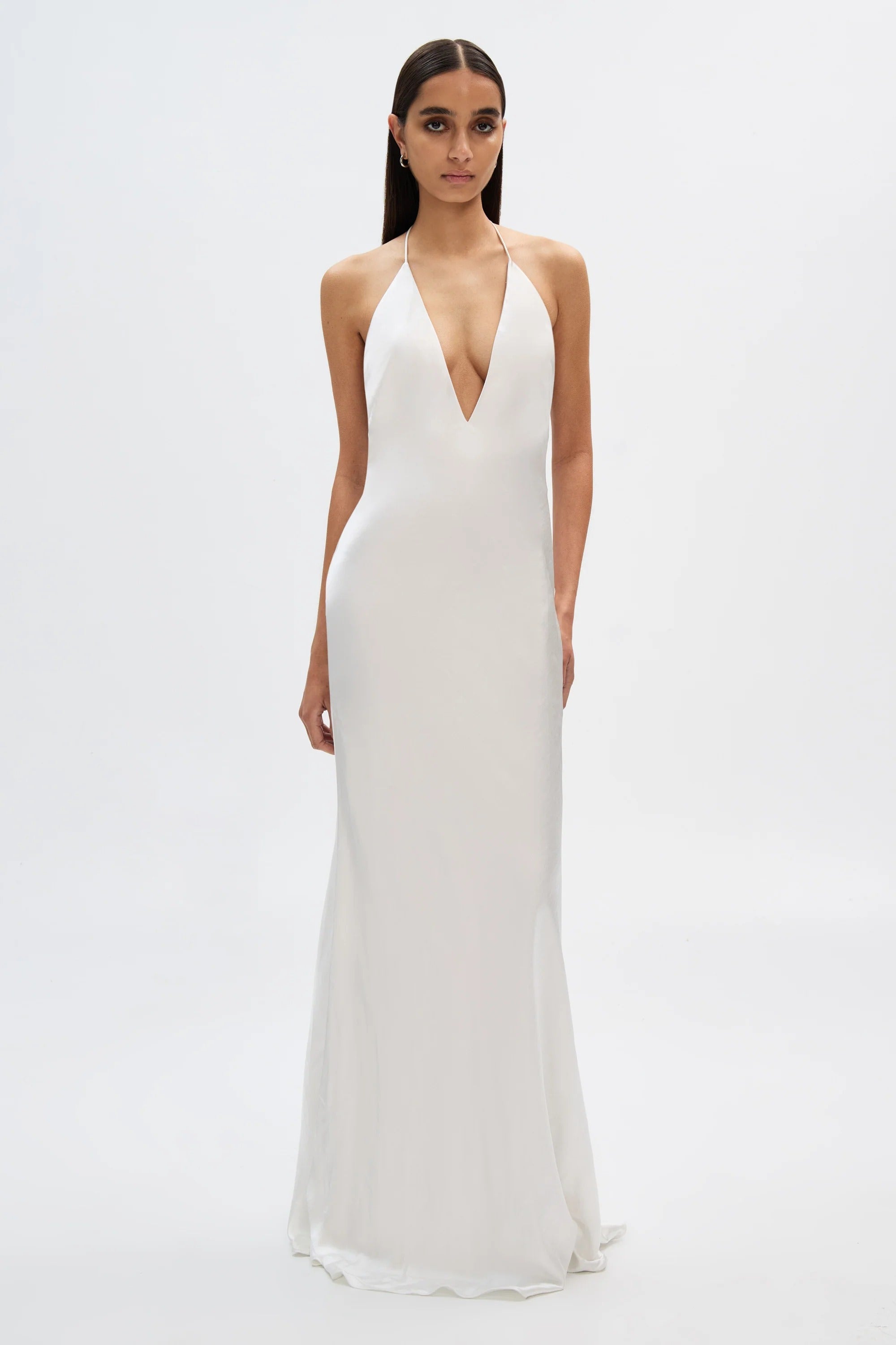 Misha Honor Satin Maxi Dress - Ivory