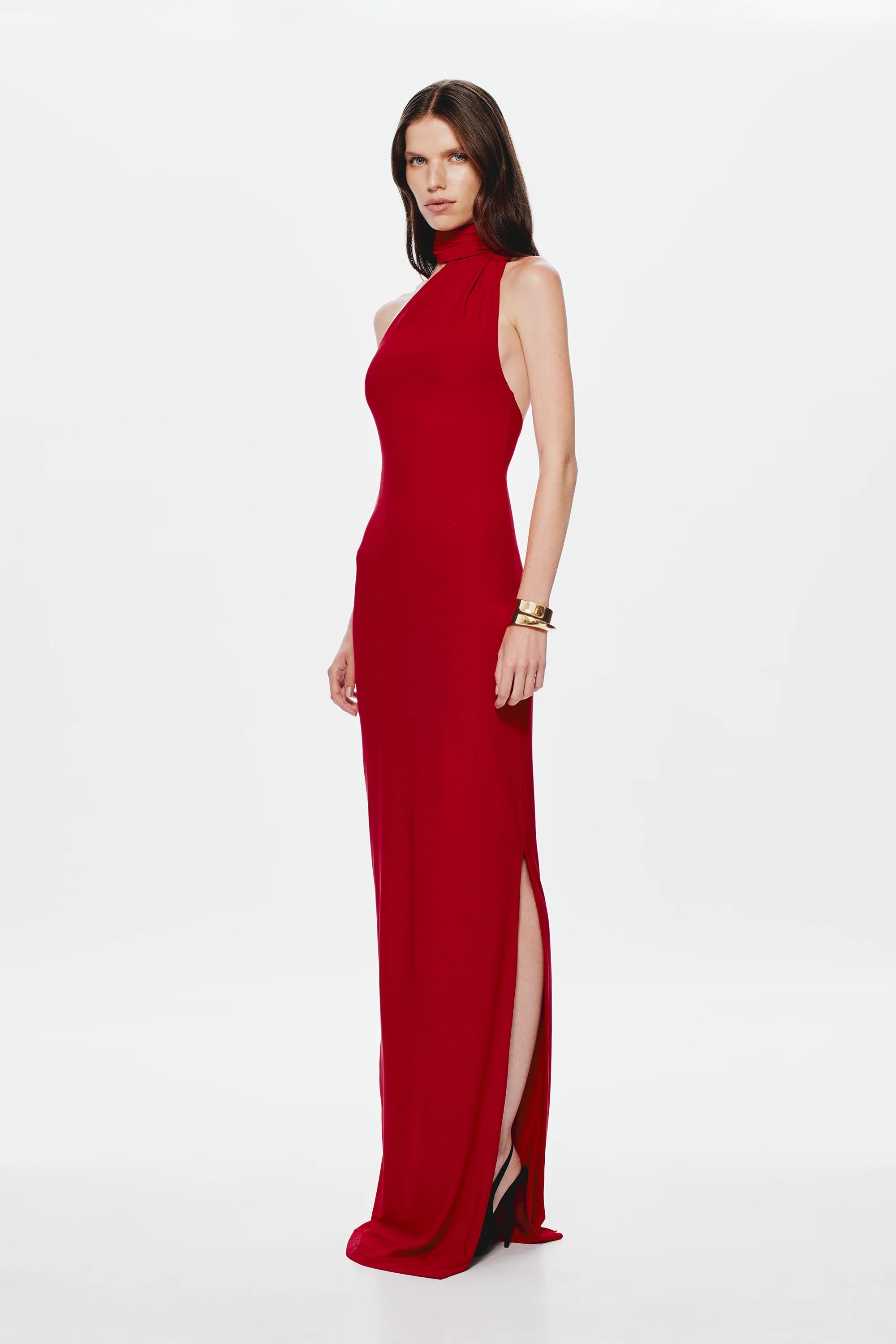 Misha Nicolette Jersey Maxi Dress - Cherry