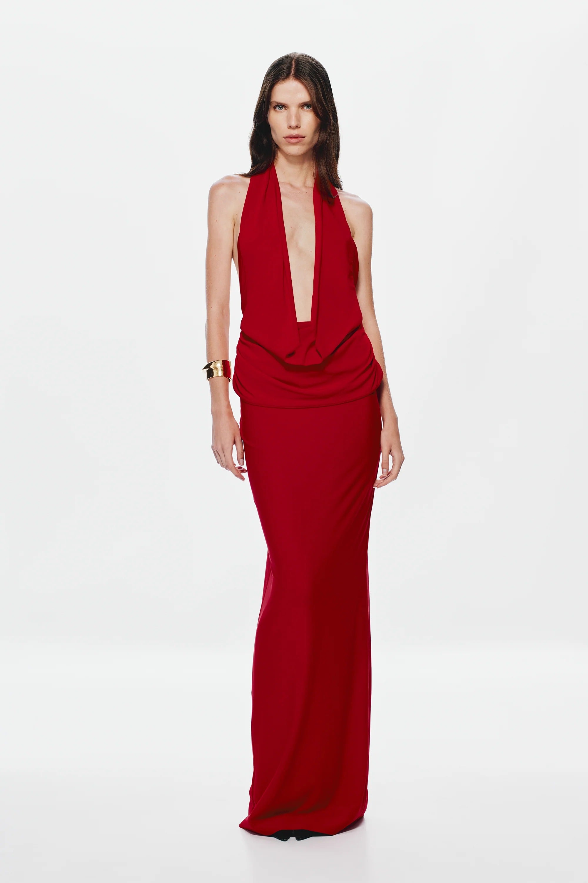 Misha Vanessa Jersey Maxi Dress - Cherry