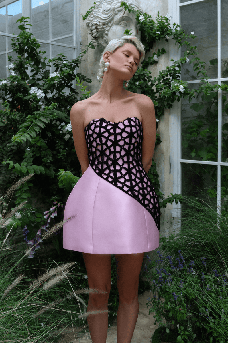 Ataya Dress - Black/Pink