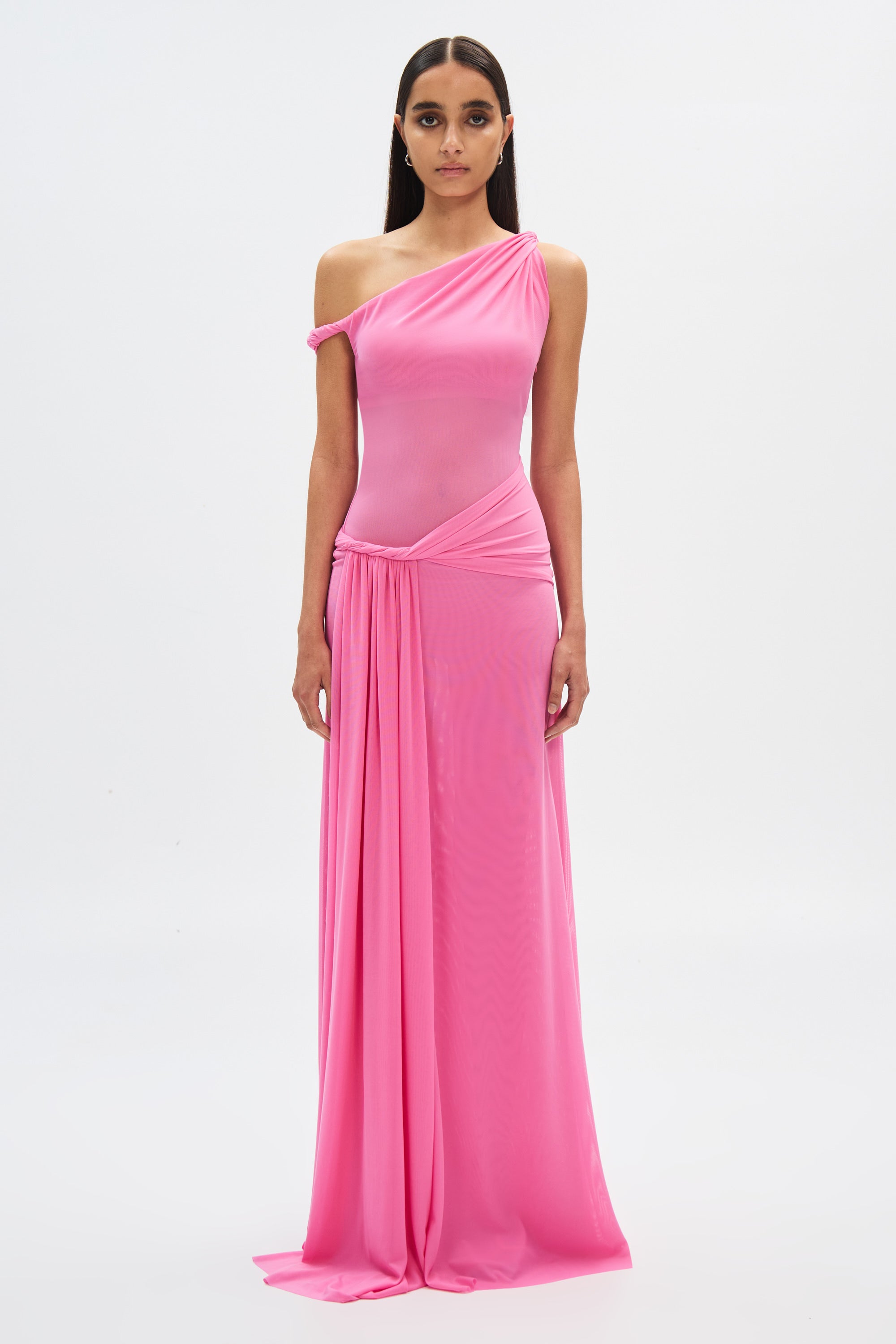 Misha Sisal Mesh Maxi Dress - Orchard Pink