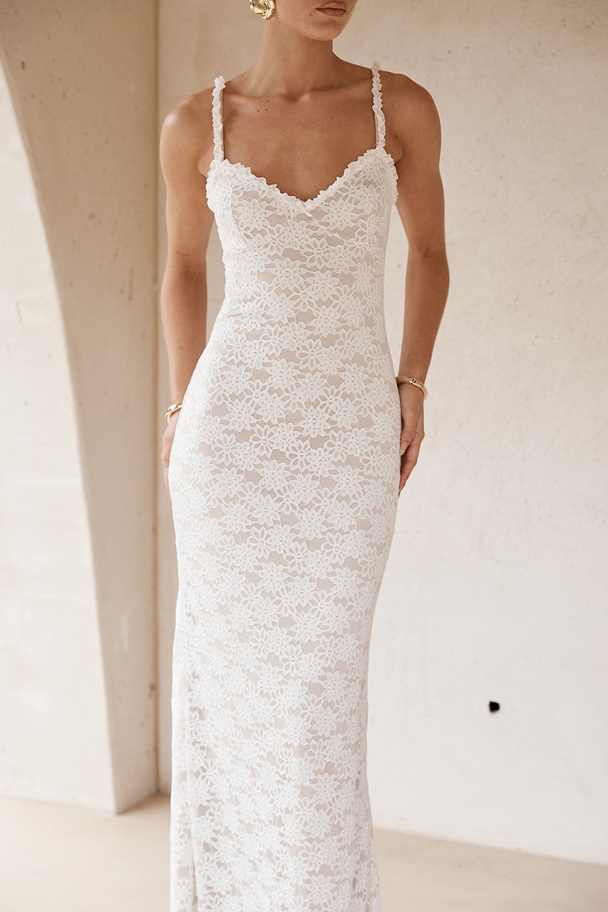 Sarta Lace Maxi Dress - White