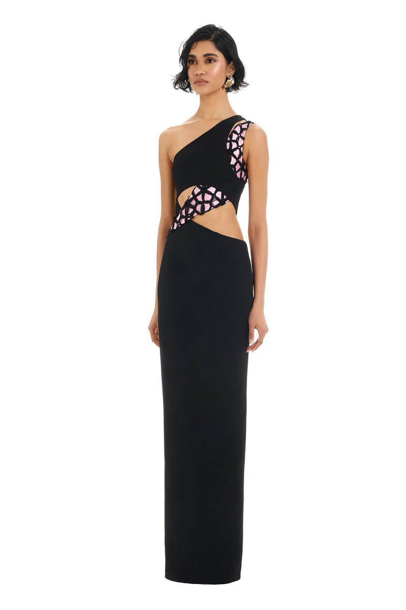 Shay Gown - Black/Pink
