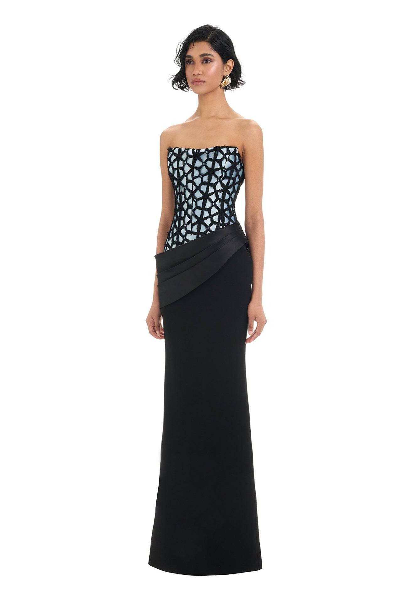 Sidonia Gown - Black/Blue