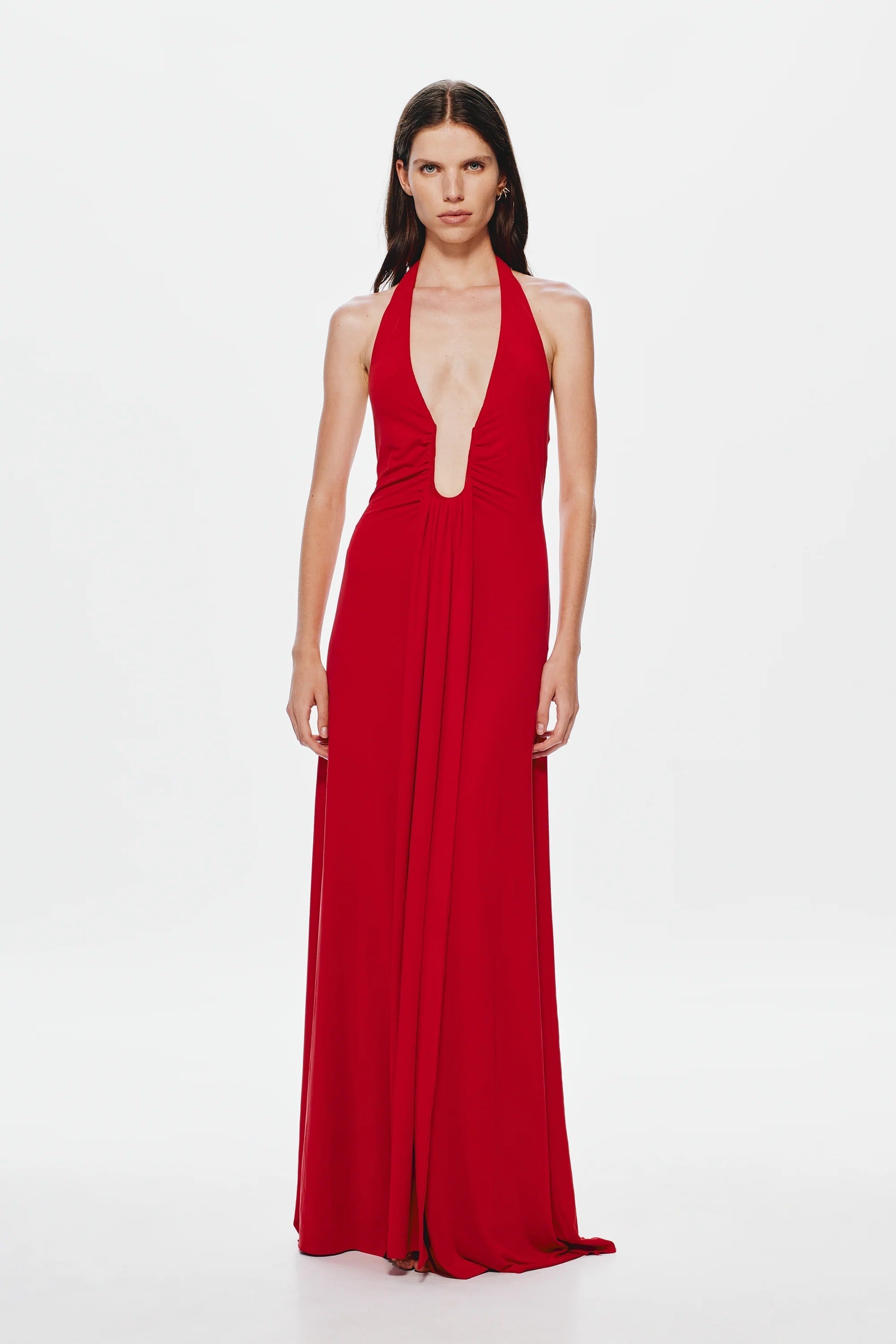 Misha Jennifer Cupro Maxi Dress - Cherry