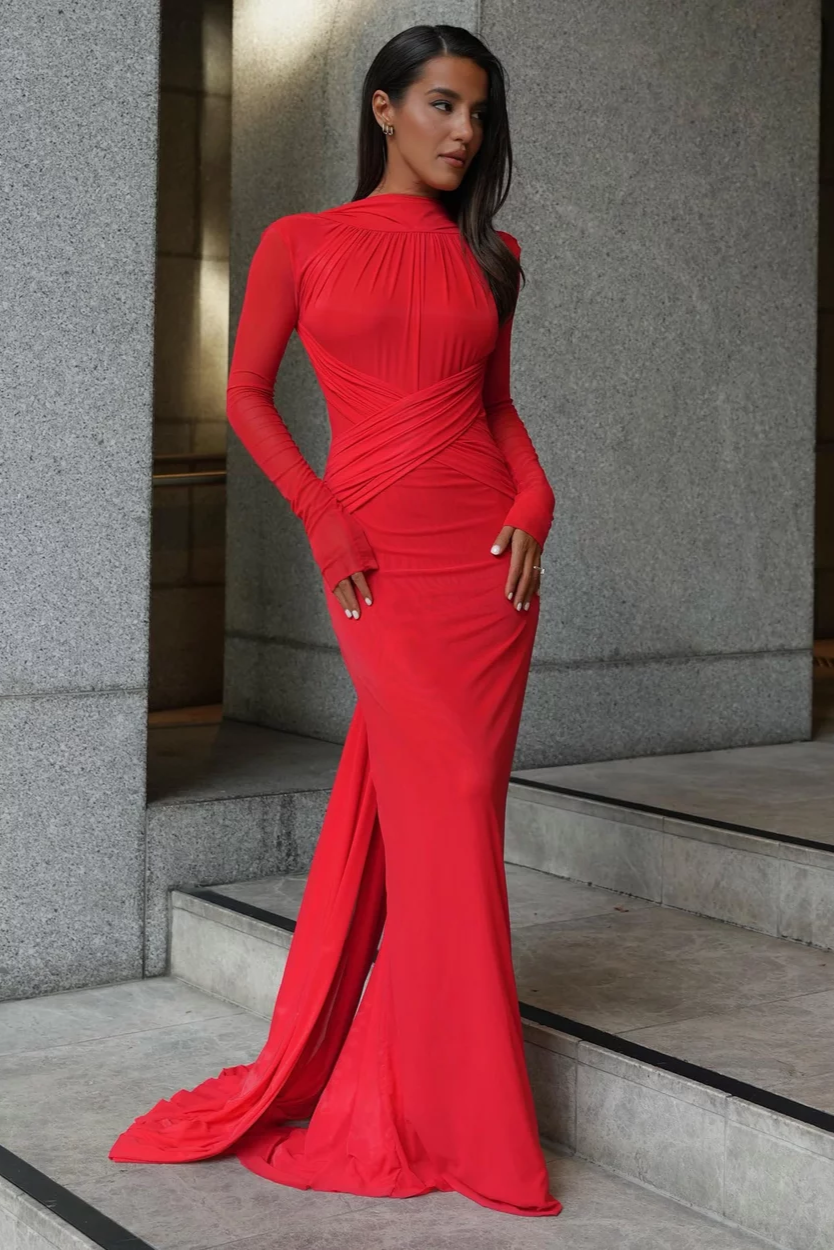 Monaco Gown - Cherry Red